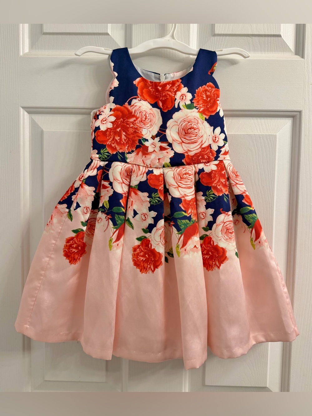 iris & ivy Navy, Blush and Coral Floral Party Dress